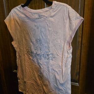 Mixit Light Pink Short Sleeve Tee with Silver Embellishments